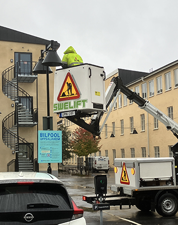 Skylift vid cykelfabriken